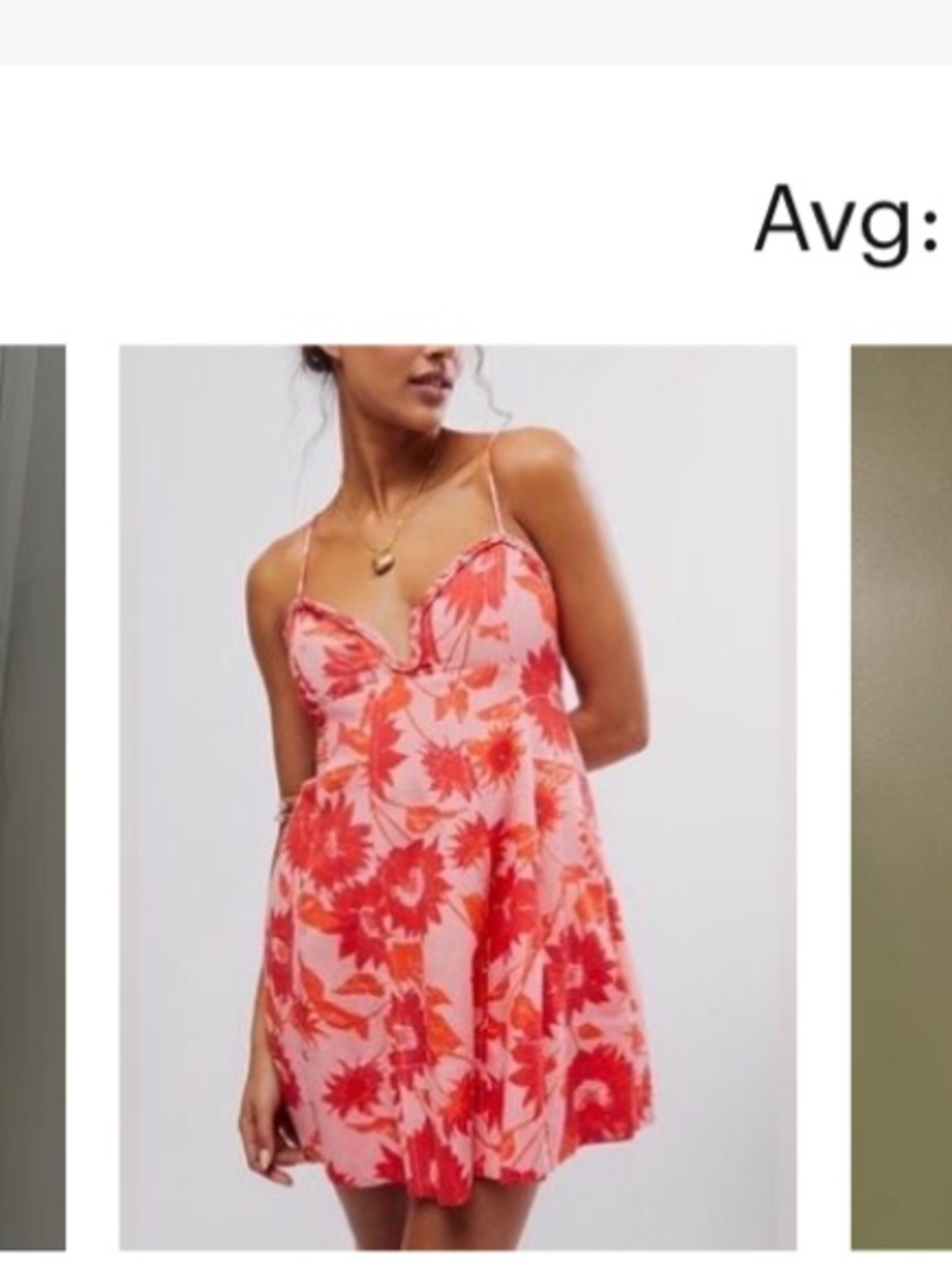 NWT✨Free People Pink and Orange Sundress Sleeveless Mini